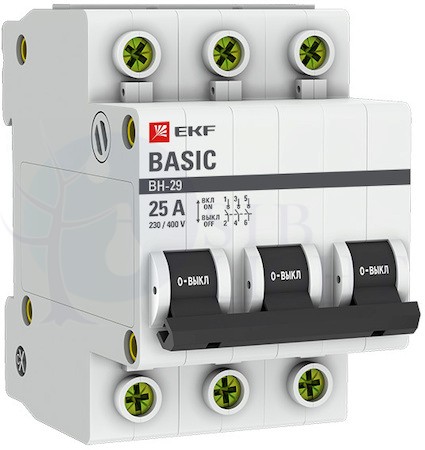 Выключатель нагрузки 3P 16А ВН-29 Basic EKF SL29-3-16-bas