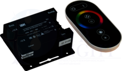 Контроллер с ПДУ радио (черный) RGB 3 канала 12В, 6А, 216Вт IEK LSC1-RGB-216-RF-20-12-B