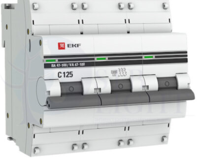 Автоматический выключатель 3P 10А (C) 10kA ВА 47-100 PROxima EKF mcb47100-3-10C-pro
