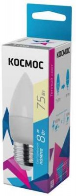Лампа светодиодная LED CN 8Вт 220В E27 3000К Космос Lksm_LED8wCNE2730 КОСМОС Lksm_LED8wCNE2730