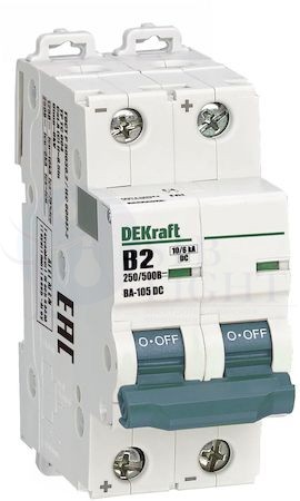 Авт. выкл. 2P B кривая 2A 500В DC ВА-105 DEKraft 13363DEK