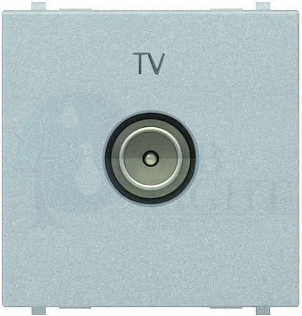 Механизм розетки TV 2мод. Zenit простой серебр. ABB 2CLA225070N1301