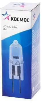 Лампа галогенная JC 20Вт G4 12В Космос LKsmJC12V20W КОСМОС LKsmJC12V20W
