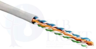 Кабель UTP 4-C5E-SOLID-GY-305 витая пара UTP (U/UTP) кат.5e 4 пары (24 AWG) одножильн. (solid) PVC (305м) сер. Hyperline 41903 Hyperline 41903