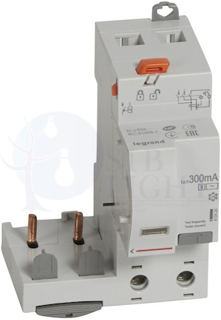 Блок дифференциального тока 2 полюса, 63А, тип - AC-S, 300 мА Legrand 410424