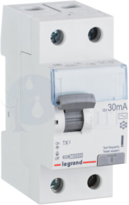 Выключатель дифференциального тока 2P 25А 0.3А TX3 (тип AC) Legrand 403038