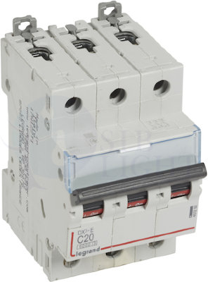 Автомат 3P 20А DX3-E (6 кА, C) Legrand 407292