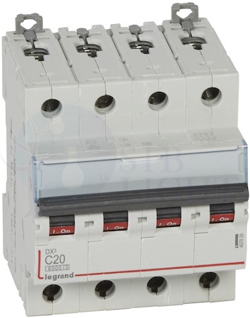 Автомат 4P 20А DX3 (10 кА, C) Legrand 407929