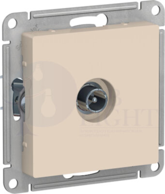 Розетка телевизионная оконечная AtlasDesign (TV, под рамку, с/у, бежевая) Schneider Electric ATN000291