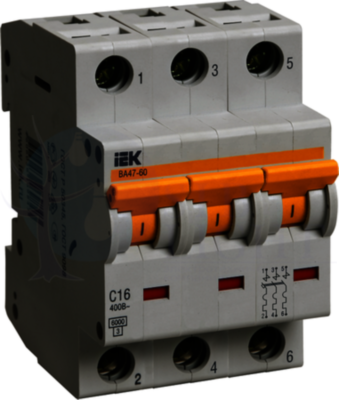 Автомат 3P 32А ВА47-60 (6 кА, B) IEK MVA41-3-032-B
