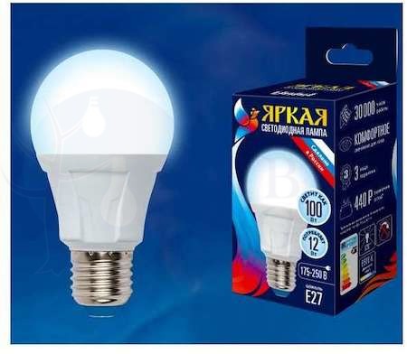 Лампа светодиодная LED 12вт 175-250В форма А 1050Лм Е27 6500К Uniel ЯРКАЯ Uniel UL-00002005
