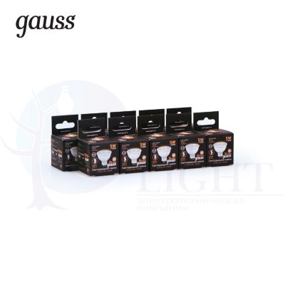 Лампа Gauss LED MR16 GU5.3 5W 12V 500lm 3000K 1/10/100