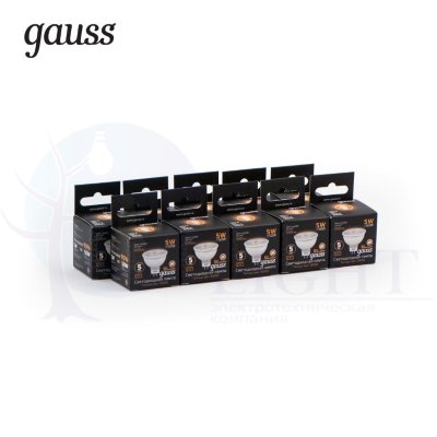 Лампа Gauss LED MR16 GU5.3 5W 500lm 3000K 1/10/100