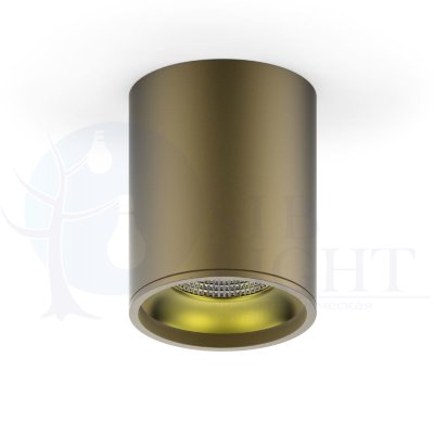 LED светильник накладной HD001 12W (кофе золото) 3000K 79x100,900лм, 1/30