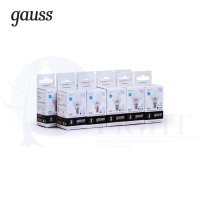 Лампа Gauss LED Elementary Шар 6W E14 450lm 4100K 1/10/100
