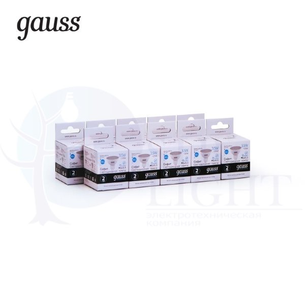 Лампа Gauss LED Elementary MR16 GU5.3 3.5W 300lm 4100K 1/10/100